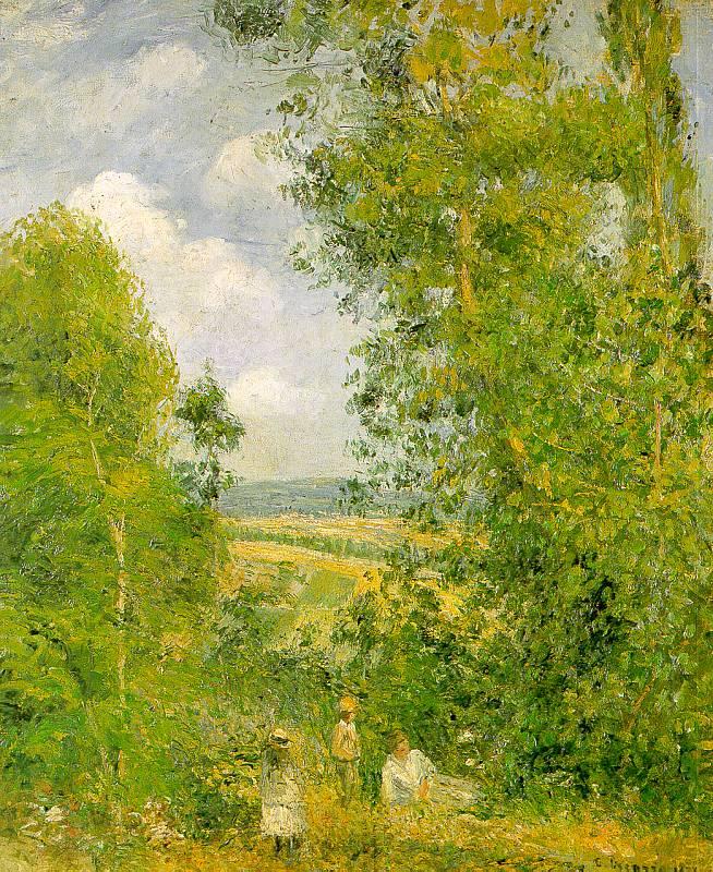Camille Pissaro Resting in the Woods at Pontoise Norge oil painting art